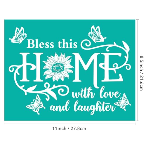 Home Silkscreen Stencil Set 8.5x11inch Reusable Self-Adhesive for Decor & Printing
