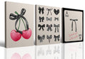 12x16 Inch Framed Pink Coquette Wall Art Set of 3 Black Bows Dorm Room Decor Girls Bedroom