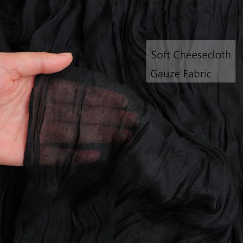Black Cheesecloth Table Runner 6 Pack - 10 Ft Boho Wedding & Party Decor Variation of Black / 10FT / 6Pcs