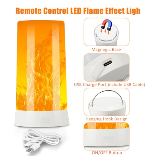 LED Flame Lights with Remote & Timer - Flameless Candles for Indoor & Outdoor Decoration (2 Pack)