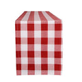 Buffalo Plaid Cotton Blend Table Runner - Red & White Checkered Farmhouse Decor, 14x108 Inch