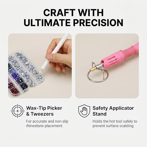 Hotfix Rhinestone Applicator Kit with 5000 Crystals for Clothing & Crafts