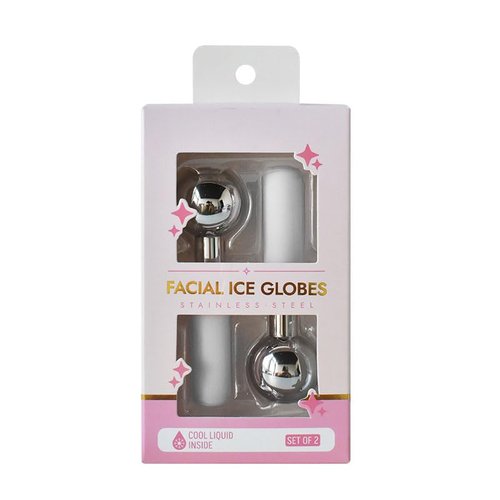 Betyura Ice Globes for Face & Eyes – Unbreakable Stainless Steel Cooling Cryo Sticks, Hot & Cold Facial Roller for Puffiness, Dark Circles & Daily Skincare（White）