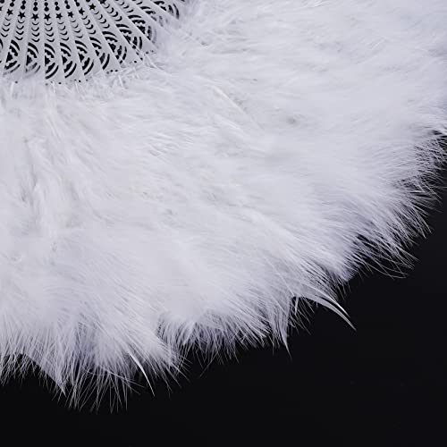 White Vintage Feather Fan 20s Flapper Dance Accessory for Gatsby & Roaring 20s Parties