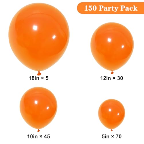 Orange Balloon Kit 150pcs Latex Balloons for Party Decorations - Fall & Celebration