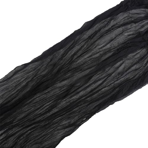 120 Inch Black Cheesecloth Table Runner Gauze Fabric for Halloween – Herda