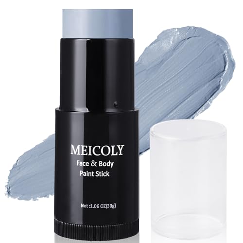 Gray Face Body Paint Stick - Waterproof, Sweatproof, Full Coverage for Halloween & Cosplay - 1.06 Oz