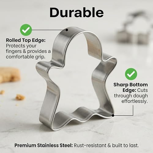 Ghost Cookie Cutter Set - 6PCS Halloween Shaped Stainless Steel Biscuit Molds with 3 Sizes - Fall Party Decorations