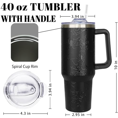 Spider 40oz Halloween Tumbler with Handle, Stainless Steel Insulated Travel Mug