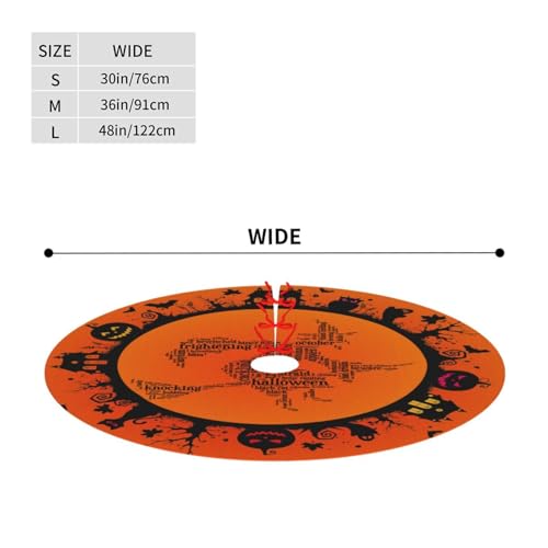 Halloween Witch Flying Over Christmas Tree Skirt 36-Inch Rustic Fall Decorations