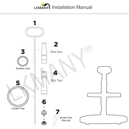 2-Tier Round Rustic Cupcake Stand with Handles - Cake Display & Dessert Tray