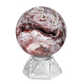 Mexican Agate Stone Sphere with Stand - 2 to 2.36 Inches Crystals for Meditation & Decor