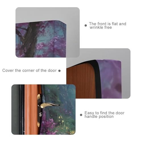 Burbuja Forest Path Door Cover - Stretch Fabric Holiday Porch Decor 35x79 in Variation of THIS listing