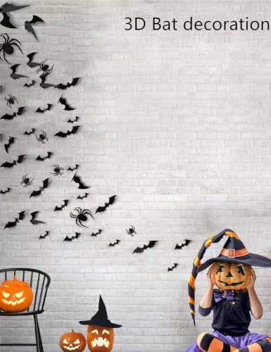 Halloween Bat and Spider Wall Decorations Set - 152 Pieces Indoor Party Decor