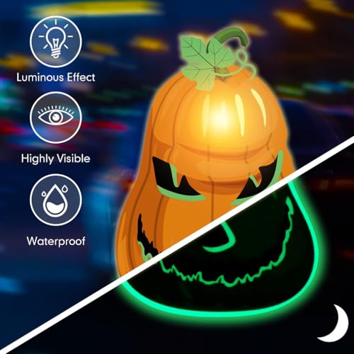 Halloween Luminous Pumpkins Bats Fridge Magnets 9pcs Party Decorations Multi1
