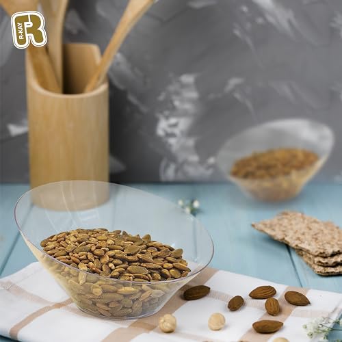 6 Pack Clear Plastic Serving Bowls - 20 Oz Angled Candy & Dessert Bowls, Heavy Duty Disposable for Parties & Weddings - Medium
