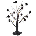 Halloween Tree & Bird Decoration Set with LED Lights - Black, 13 Pieces