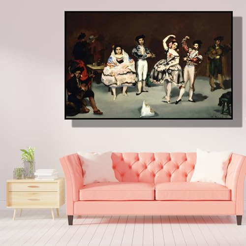 Spanish Ballet Canvas Wall Art - Unframed 12x18in - Ballet Decor for Restaurants & Hallways