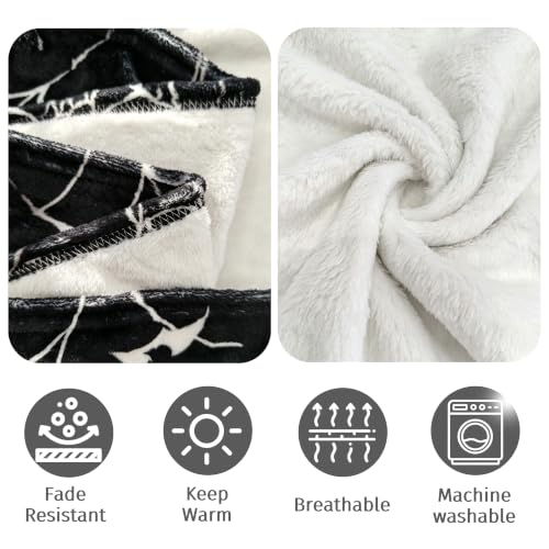 Halloween Throw Blanket Skull Pumpkin Spider Web - Spider Pumpkin Variation
