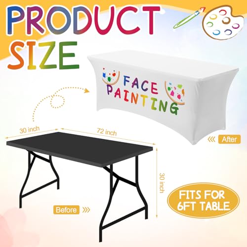 Face Painting Tablecloth - 6 Ft Stretch Spandex Fitted for Events & Parties