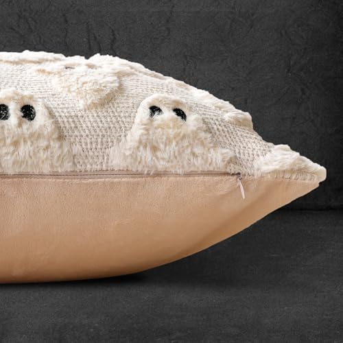 Halloween Pillow Covers 16x16 Set of 2 Beige Ghost Farmhouse Decor