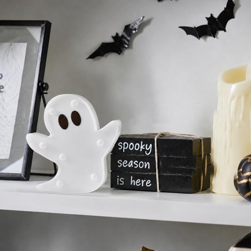 Halloween Ghost Decorations Light Up Ghost LED Marquee Sign - 2 Pcs Indoor Outdoor