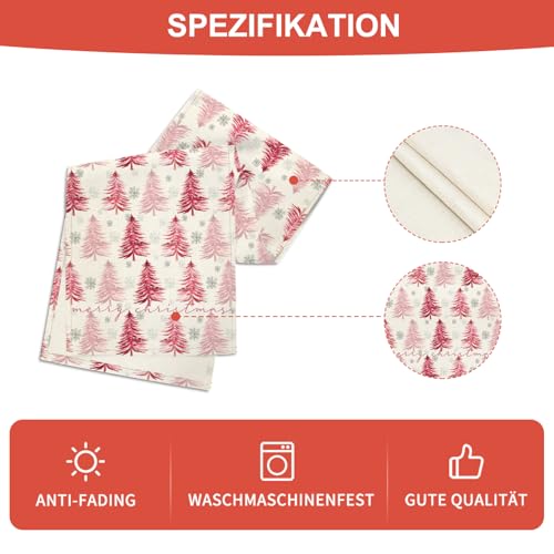 Artoid Mode Christmas Tree Table Runner 13 x 72 Inch Pink Holiday Decor