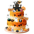 Yellow Ghost Cake Topper Halloween Decorations Set - Spooky Party Supplies