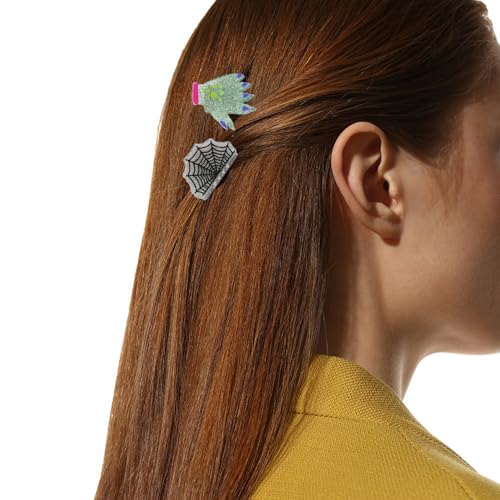 Halloween Hair Claw Clips Set - Pumpkin Ghost Bat Design, Style 3