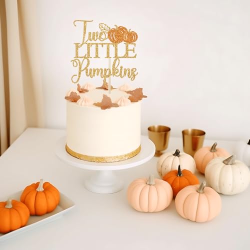 Twins Baby Shower Cake Topper - Little Pumpkin Decor for Birthday & Fall Party