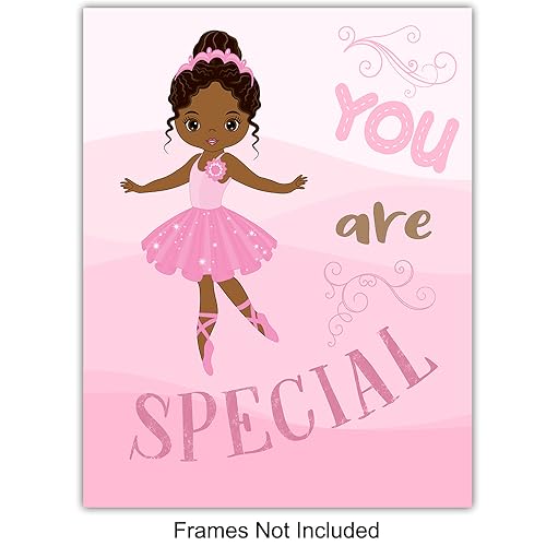 Black Girl Nursery Wall Decor 11x14 Inch Print - Black Girl Magic Inspirational Artwork - Pink Girls Room Wall Art - Variation 1