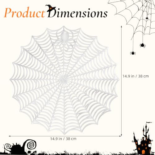 4-Pack Halloween Silver Spider Web Placemats Round Table Decor