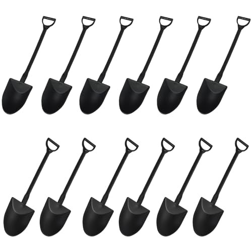Halloween Tombstone Cupcake Toppers with Mini Shovel Spoons - 48 Pieces