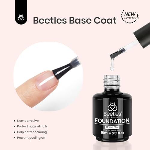 Beetles No Wipe Gel Nail Top Coat & Base Coat Liquid Latex Set 3 Pcs - N-Clear-3