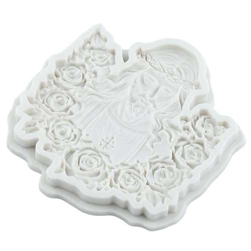 Virgin Mary Jesus Cross Silicone Mold Set of 3 - Baptism Cake Decorating