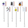 Halloween Mahjong Cocktail Picks - 6 Pcs Stainless Steel Drink Garnishes - Style: Halloween