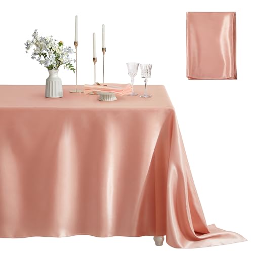 Square Satin Table Cover - Rose Gold, 52 x 52 Inches, Party Decor