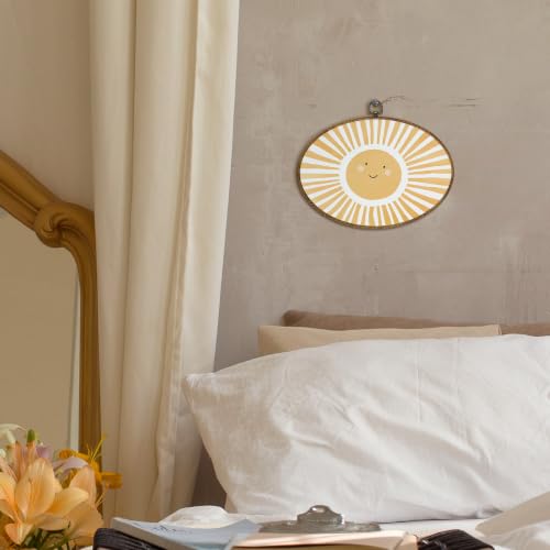 Oval Wall Art Decor for Nursery & Kids Rooms - Sunshine Abstract Canvas