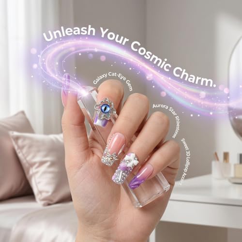 Long Square Handmade Press-On Nails Luxury Acrylic Fake Nails - HM-LS-07