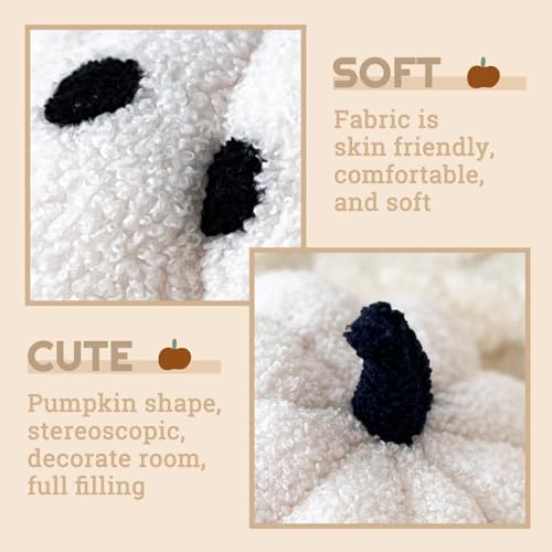 Pumpkin Plush Cushion - 14 Inch Polka Dots Halloween Fall Decor, Sofa Pillow