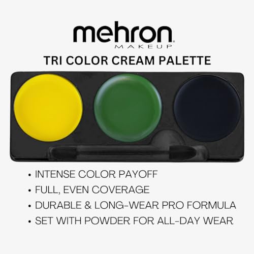 Mehron Makeup Tri-Color Halloween Face Paint Palette - Witch Variation
