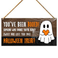 Halloween Ghost Decor Sign for Home Porch Wall Hanging - Trick or Treat