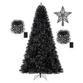 Black 7.5ft Artificial Christmas Tree with 1450 Tips & LED Lights Set