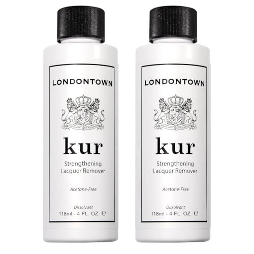 LONDONTOWN Kur Nail Polish Remover Pack of 2 - Strengthening & Hydrating Non-Acetone Formula