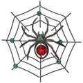 Matashi Black Spider Christmas Tree Ornament with Red and Green Crystals - Hanging Holiday Decor