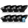 Black Plastic Serving Bowls 20oz - Angled Party & Wedding Tableware, Set of 16