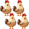 Farm Animal Balloons Set - Chicken Foil Party Decorations, 4 Pieces