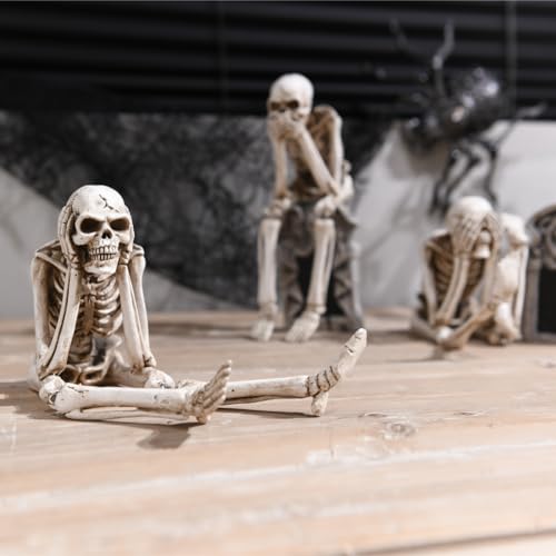 Newman House Studio No Evil Skeleton Halloween Decorations Indoor - 3 Pack