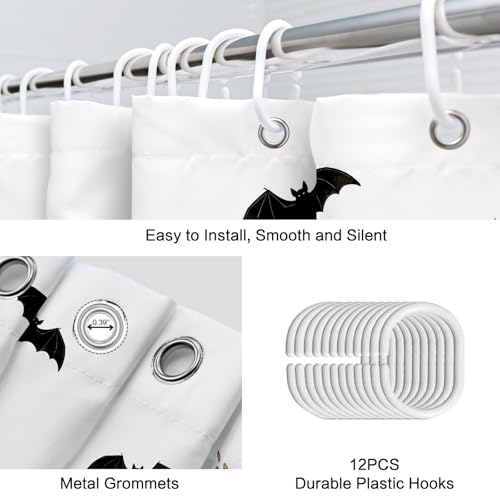 Halloween Ghost Highland Cow Shower Curtain - Colorful 72x72 Inches