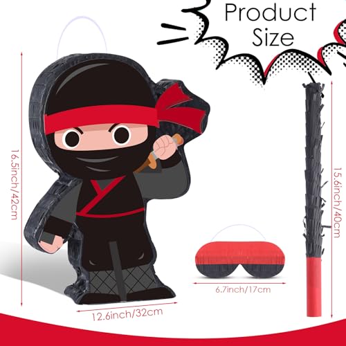 Halloween Ninja Piñata with Bat & Blindfold Mini Party Toy
